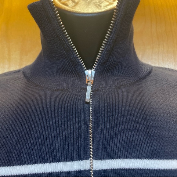 Pura cashmere Classic Navy/White Striped Women's Sweater XS 100%supima cotton - Picture 5 of 7